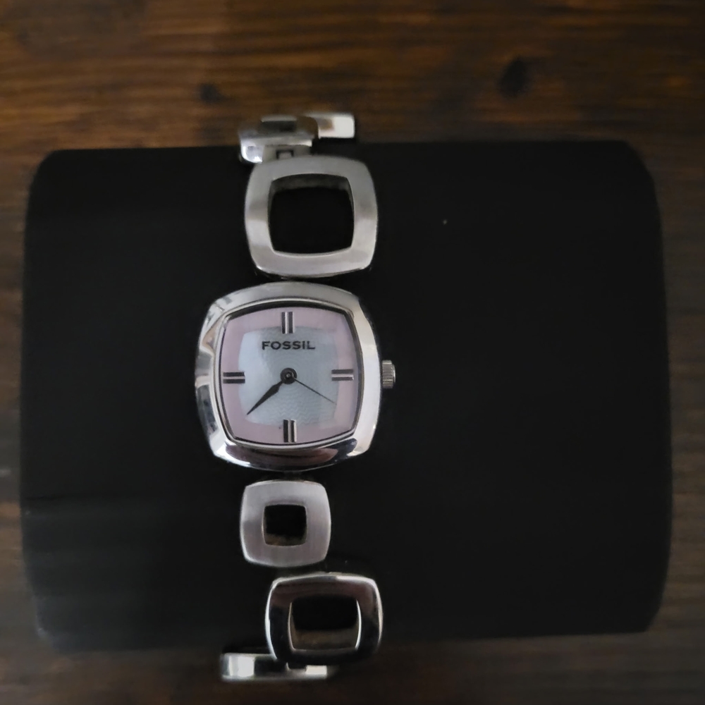 Fossil Women's Silver Watch with Black Accents